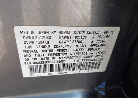 2013 Honda Fit z USA, uszkodzony, nr VIN JHMGE8H32DC069000